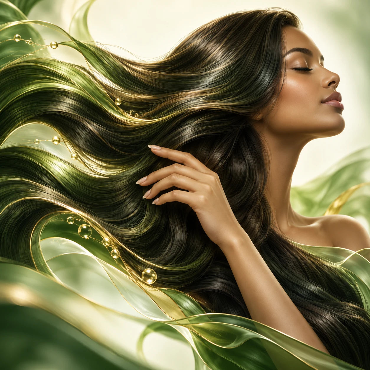 Artistic illustration of hair & nails